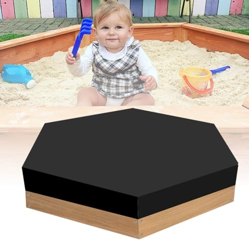 NAROSEBE Sandkasten Abdeckplane Hexagon 140 * 110 * 20cm Sandkastenabdeckungen Oxford Wasserdicht Sandkasten Abdeckung schutzhülle Sandkasten Regenschutz mit Kordelzug für Sandkasten