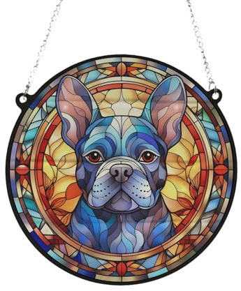 French Bulldog Stained Glass Effect Suncatcher Gift for Dog Lovers - 13cm