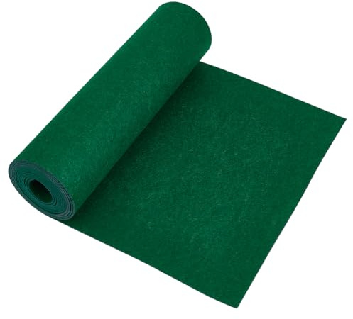 BENECREAT 3Mx40cm Filzrolle, Grüner Bastel-Filzstoff, 2mm dicke Vliesstoff-Filzrolle für DIY Kunst & Handwerk, Patchwork, Nähen, Dekoration