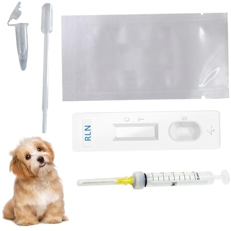 Kit de prueba de embarazo para perros, kit de prueba de embarazo temprano de perro desechable en casa, pruebas de embarazo Equipo de tiras para la detección del embarazo temprano del perro en casa
