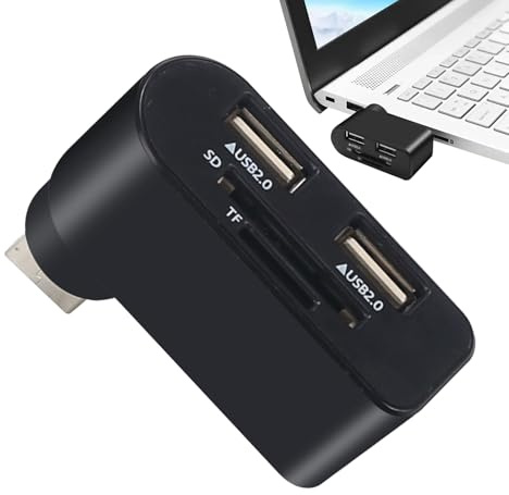 Hub Puerto USB - Splitter multipuerto USB de 4 Puertos, hub USB Giratorio | compacto | Mini hub USB giratorio USB, hub USB giratorio multifuncional 480 Mbps para Ord