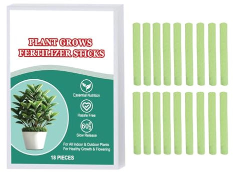 Pflanzendüngerstäbchen, Zimmerpflanzendüngerstäbchen,18X Bio-Düngestäbchen Spikes - Pflanzendüngerspitzen mit langsamer Freisetzung, Obstbaumdüngerspitzen für alle blühenden Zimmerpflanzen