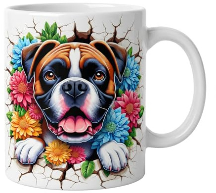 Shopi Zone Taza de cerámica, raza de perro Boxer, taza animales, taza creativa, tazas únicas para momentos inolvidables