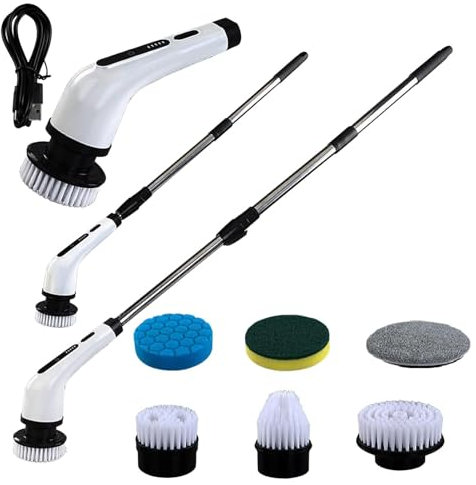Janurium Electric Cleaning Brush - Cordless Scrubber For Bathroom,Cordless Tile Water Stains Cleaning Brush For Tub Kitchen Sink Wall Floor