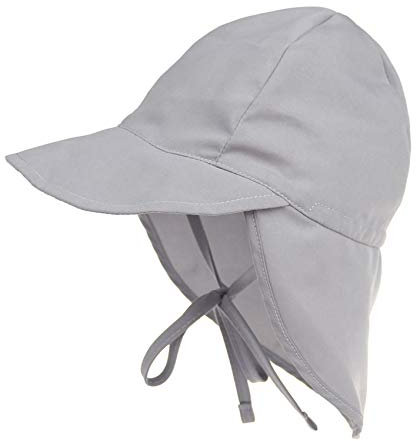 Durio Unisex Schirmmütze Kinder mit Nackenschutz Baby Sonnenhut UV SPF50+ mit Bindebänder Kleinkind Sommermütze Grau 2 Jahre-5 Jahre