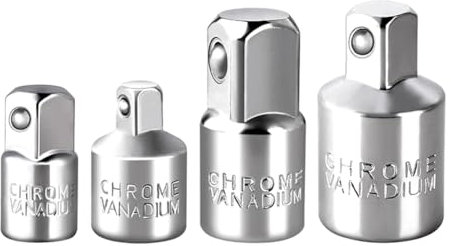 Stthherk 4Pcs Drive Socket Adapter Converter Reducer Air Impact Socket Wrenches Electric Wrench Tool Adapter Hand Tools Silver