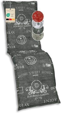 GO-DE Textil Bequeme und attraktive Polsterauflagen für Relaxliegen (Einzelset, Stempel anthrazit, Relaxauflage)