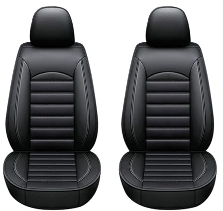 Chifeng Wasserdicht PU Leder Autositzbezüge Fit für Volkswagen Auto Vordersitz 2 Stück Set (schwarz)