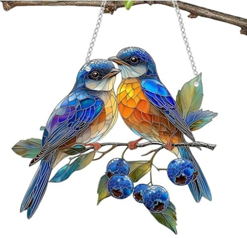 Atrapasoles Colgante Pájaro Decorativo de Acrílico 18x20 cm Decoración Hogar y Jardín Veleta de Viento Sun Catcher para Ventanas Paredes Árboles o Terraza Decoración Interior y Exterior