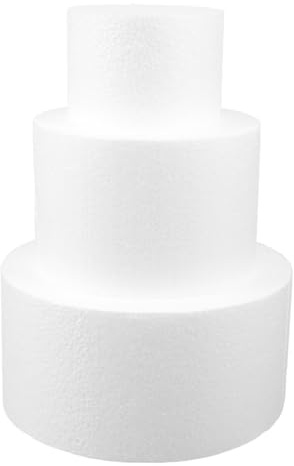CIYODO Set di 3 Stampi per Torte Rotondi in Schiuma Bianca, Design Versatile e Facile da Usare per Decorazione e Modellazione Dolci