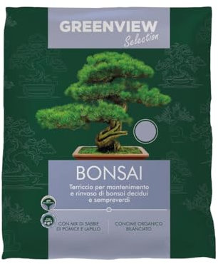 Greenview, Terriccio di alta Qualità Linea Selection, Substrato Specifico per le tue piante ad alta Aerazione e Drenaggio, massimo assorbimento nutritivo (per Bonsai, 5 Litri)