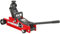 HOMCOM Gato hidráulico, Gato de maniobra extraplano, Carga máxima 2500 kg, con Rango de elevación de 80 a 360 mm, Ruedas, asa Superior, Acero, para Coche, camión, Moto, ATV, Rojo
