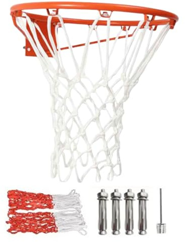 Basketballkorb Wandmontage Ø35cm, Wandmontage Basketballnetz mit Stahlring Basketballring, hängendes Basketballtor mit Netz für Kinder Erwachsene Outdoor & Indoor, inklusive Montagezubehör