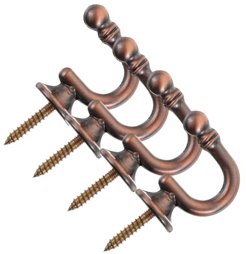 iplusmile Gancho para Cortina De Pared Redondo De Zinc De Aleación Rojo Cobre, Soporte Robusto para Sujetar Cortinas, Set De 4 Piezas, Adecuado para Decoración y Organización del Hogar