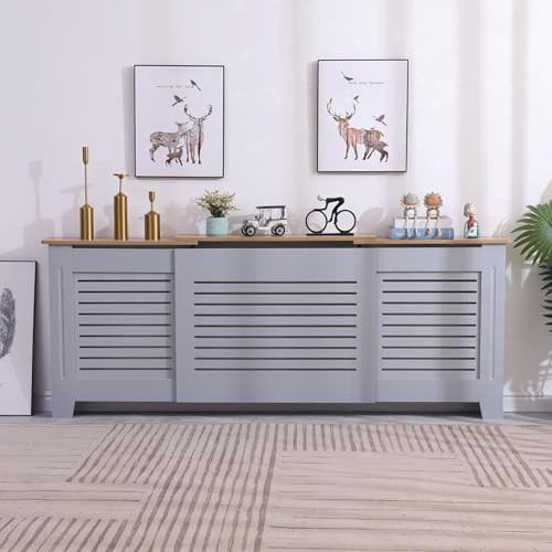 Home Treats Designer Grey Mdf Adjustable Radiator Cover (Adjustable)