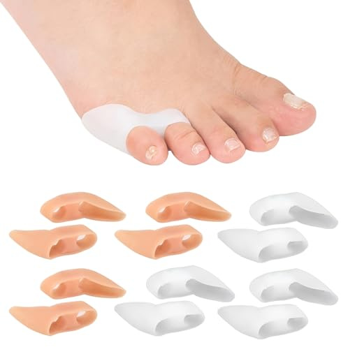 LEPGUYO 6 Paare Kleiner Zehen Separator, Zehenkorrektur kleiner, Gel-Zehenschutz für überlappende Zehen, gekräuselte Pinky Toes, Zehen Korrektur Pfelege, Gel Zehenspreizer Kleiner Zeh, Reibungsschutz
