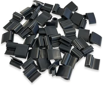 Clips de Fixation pour Lamelles d'Occultation PVC sur Grillage Rigide Gris Anthracite 7016, Sachet de 50 Pièces (Gris Anthracite)