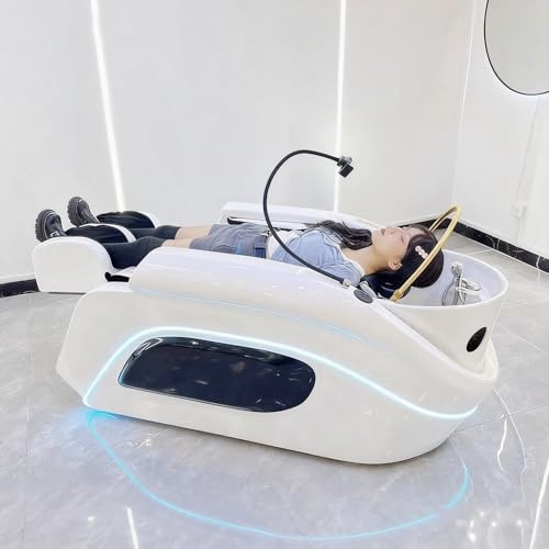 Lit de Massage électrique pour la tête, lit de shampoing Spa au Design Blanc Moderne et au Style Luxueux futuriste