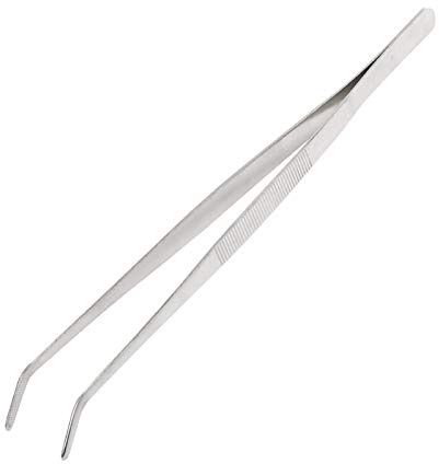 12 Inch Kitchen Long Tweezers Tongs, Cooking Tweezers Stainless Steel, Ideal for Meat Pasta Plating Pinching Delicate Small Pieces of Food