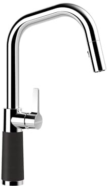 SCHOCK Küchenarmatur SC-530 Onyx – Hochdruck Armatur CRISTALITE mit ausziehbarer Schlauch-Brause und Standard Norm-Anschlüssen