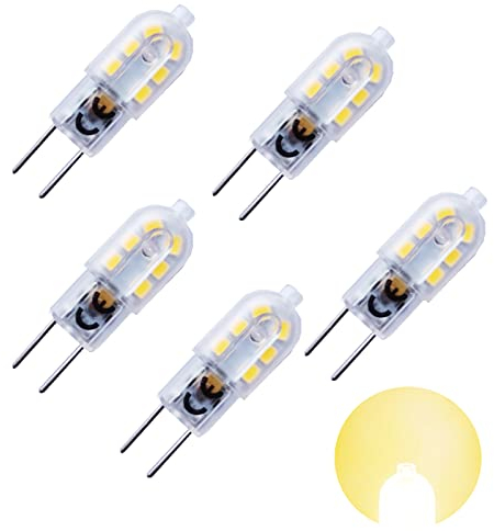 G6.35 LED Lampe 3W 12V LED Glühbirne Warmweiß 3000K Ersetzen 30W GY6.35 Halogenlampe 360 Grad Stiftsockel Bi-Pin Sockel für Minilampe Accent Puck-Beleuchtung Tischlampe Nicht Dimmbar (5 stück)