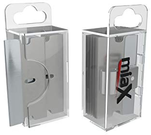 miaX Premium Lame di Ricambio per Raschietto Vetroceramica Set da 10-10 Lame in Scatola con Funzione Dispenser per Raschietto Vetro - 10 Lame Acciaio Inox Alta Qualità per Raschietto Piano Cottura