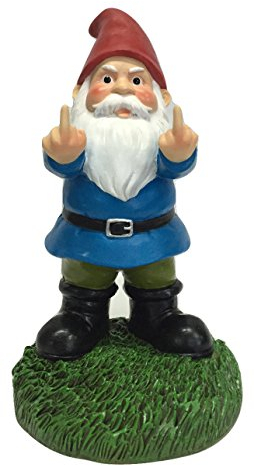 Gnometastic Statue de nain de jardin original à double oiseau - 21,6 cm - Décoration extérieure pour cour, terrasse et pelouse