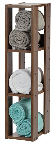 Iris Ohyama, Bücherregal, Regal auf 4 Ebenen, Regale alle 14 cm verstellbar, Stabil, Industriell, Waschküche, Wohnzimmer, Flur, Schlafzimmer, Büro, OWR-200, Braun