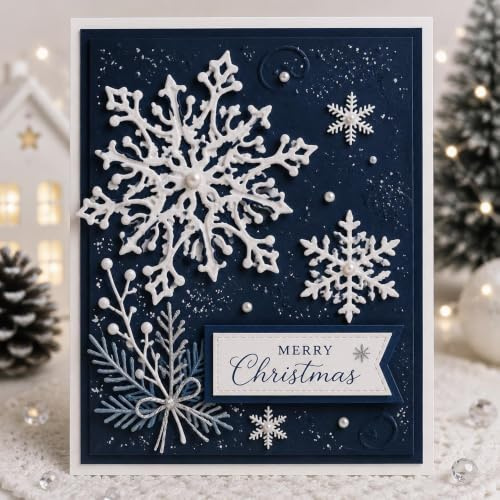 YunTrip Stanzformen für Kartenherstellung, 4 Stück, Schneeflocken-Metall-Stanzformen, Schablone für DIY Scrapbooking, Alben, Prägung, Foto-Kunsthandwerk, Papierkarten, dekorative Bastelarbeiten