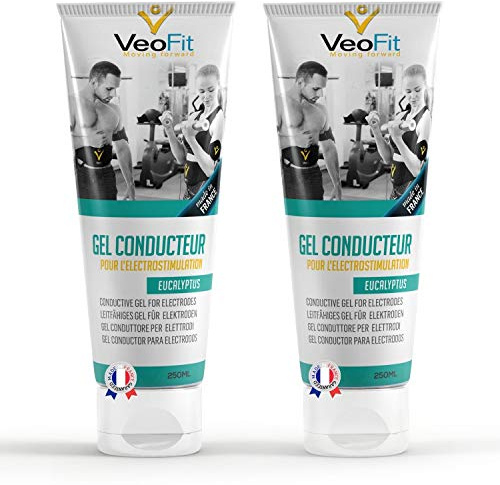 VeoFit Leitfähiges Elektroden Kontakt Gel Eukalyptus für EMS TENS Geräte, Elektrostimulatoren, Elektroden Pads – Verbessert den Elektrodenkontakt und schützt die Haut