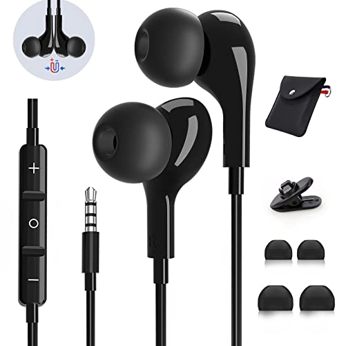 Auricolari con Filo per Samsung, 3.5mm In-Ear Cuffie Magnetici Sport, Hi-Fi Stereo con Cancellazione del Rumore Auricolari, per Samsung/iPhone/Google/Huawei/Xiaomi etc Jack da 3,5 mm