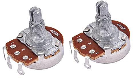 FLFL 2 Stück Full Size Alpha A250K Audio Tone Volume Control Potentiometer Für Gitarren-Bass-Teile Gitarrensteg System