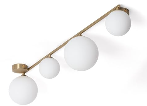 LEDKIA Lámpara de Techo Metal y Cristal Moonlight Brass 4 Focos Blanco | CasquilloG9