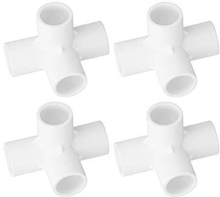 10PCS Connettore per Tubo in PVC 25mm Diametro Interno Raccordi Ad Angolo a T Raccordo a T in Plastica Raccordo in PVC a 4 Vie (Bianco)