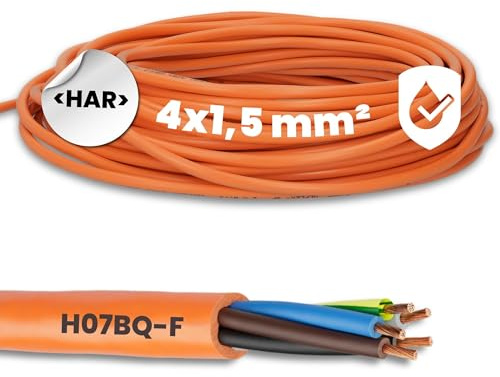 Lapp 10m ÖLFLEX 550 P H07BQ-F 4G1,5 mm² Anschlusskabel PUR Orange | Robuste Gummischlauchleitung für Baustelle und Landwirtschaft, 4x1,5 mm², wetterfest, abriebfest und ölbeständig