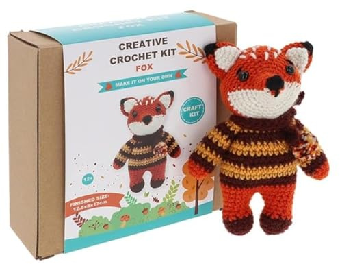 Shudehill Giftware Kreative Häkelsets Fuchs, Einhorn, Hund, Biene, Katze & mehr – perfekt zum Lernen oder für erfahrene Häkeln (Fuchs)