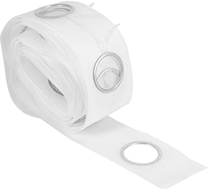 Dropfree Nastro per tende con occhielli, 5 m, 40 anelli, accessori per cucito, tende argentate