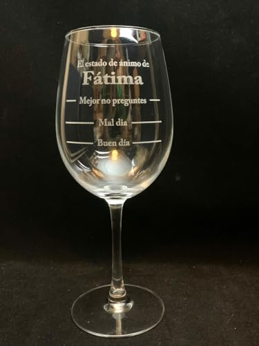 regalo grabado - Copa de Vino Personalizada | Grabado con Dibujo, Logo o Escudo | Vidrio | 580 cc | Copa de Vidrio Grabada Láser | Diseño Personalizable | Transparente, Grande