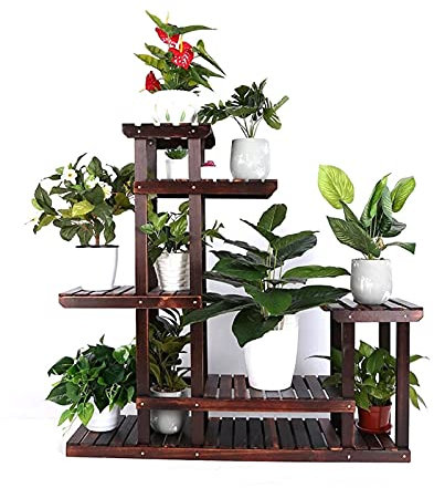 Blumenständer Vintage Holz Pflanzenständer Balkon Blumentopf Leiter Regal Outdoor Gartenständer Pflanzer Zimmerpflanzen Töpfe Home Storage Rack Dekor für Balkon Rasen Terrasse (Farbe: A-Typ) (A-Typ)