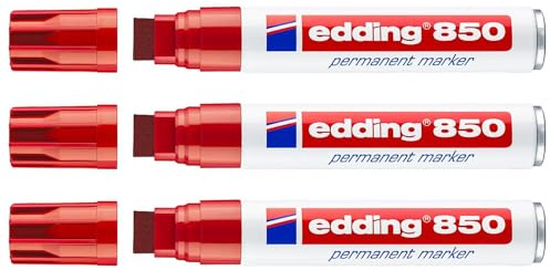 Edding Permanentmarker 850 Rot, 5-15 mm, 3 Stück