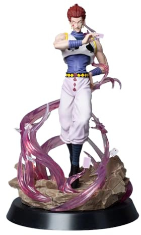Jiumaocleu Hisoka Figur Statuen, 32cm große Hisoka Figur Modell, 2 Köpfe Austauschbar, Anime Actionfigur Sammlerstücke Figuren Geschenk für Fans