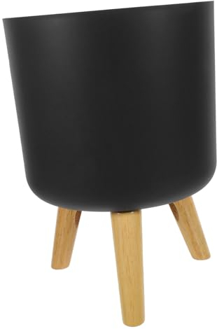 Toddmomy Moderner Blumenübertopf Mit Holzständer Stilvoller Pflanztopf Für Zimmerpflanzen Für Schlafzimmer Und Balkon Konstruktion Und Ansprechendes Design