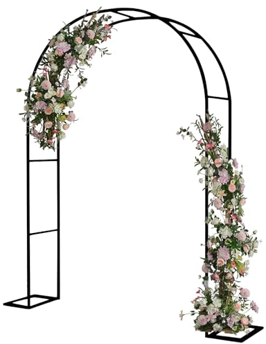 Schwarz/Weiß/grün Gartenbogen Für Geburtstagsfeier, Hochzeit, Gartendekoration, Wetterfest Rosenbogen Für Garten Dekoration, Pergola Spalier Aus Verzinkt(Color:Black,Size:180*220cm/70.9*86.6in)