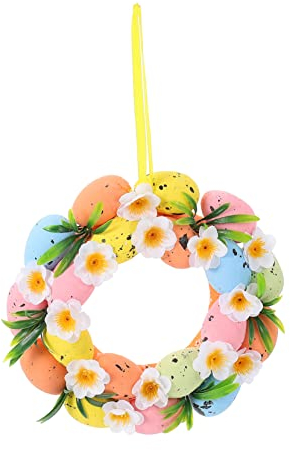 Wanddekoration Osterkranz ostertürkränze ostergirlande Künstliche Eier Blumenkranz Tür künstliche Kranz Girlande Wohnkultur hängende Girlande Osterkränze für Zuhause Schaum