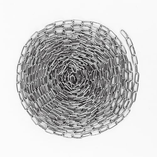 JMIATRY Cadena de metal de 10 metros de 3 mm, cadena de acero inoxidable, cadena de eslabones de acero inoxidable para cadenas de perros, columpios, cadenas de ancla, silla colgante