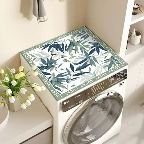 Highdi 2pc Housse de Protection pour Machine à Laver Top, Plume Coussin de Machine à Laver Antidérapant Housse de Machine à Laver pour Machine à Laver Ou Sèche-Linge (Vert,60x60cm)