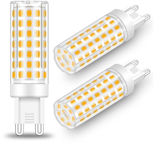 XIMNCHNI G9 LED Lampe 10W 3000K Nicht Dimmbar 80W-85W Halogen Ersatz | Corn Light Bulbs Energiesparende LED Glühbirne AC220-240V,3 Pack