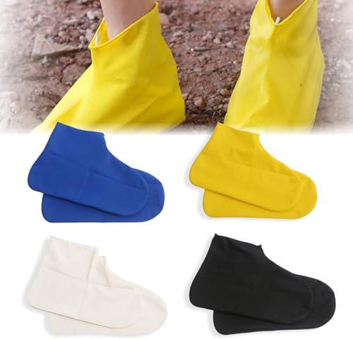 XUZOPIM 4 Pares Cubre Zapatos Impermeable, Goma Cubrezapatos Impermeable, Reutilizable Protector Calzado Lluvia, Antideslizante Funda Zapatos Lluvia, Waterproof Shoes Cover Para Lluvia, Día De Nieve