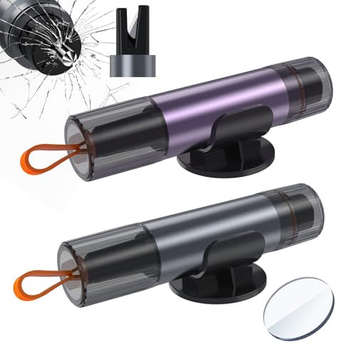 NEUTYPECHIC 2 Piezas Rompe Cristales y Cinturones, 2 en 1 Corta Cinturones Rompe Cristales, Martillo Seguridad Coche y Cortador Cinturón Seguridad, para Coches, Autobuses y Otros Vehículos