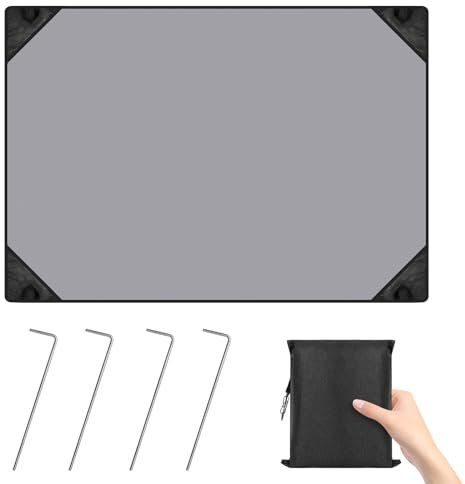 Tapis de Plage Couverture de Plage,140x200cm Couverture de Pique-Nique Imperméable, Couverture de Couverture de Plage Portable, avec 4 Piquets Fixes pour Pique-Niques de Plage, Camping, Picnic, Voyage